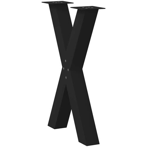 VidaXL Noge blagovaonski stol X-oblika 2 kom crne 60x(72-73) cm čelik Slike