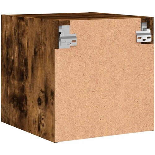  Noćni ormarić sa staklenim vratima boja hrasta 35 x 37 x 35 cm Smeđa Slike