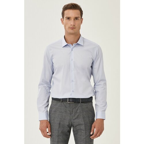 ALTINYILDIZ CLASSICS Men's Light Blue Easy-to-Iron Slim Fit Slim Fit Classic Collar Cotton Shirt. Slike
