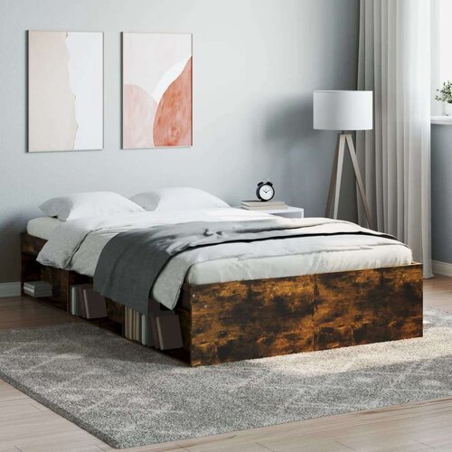  Posteljni okvir dimljen hrast 120x200 cm Cene
