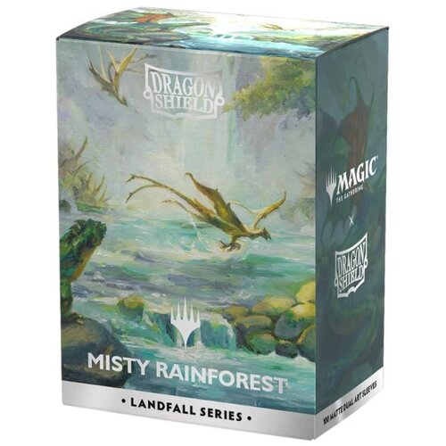 Arcane Tinmen Dragon Shield Standard Licensed Dual Art Sleeves - Magic The Gathering Landfall Series - Misty Rainforest Cene