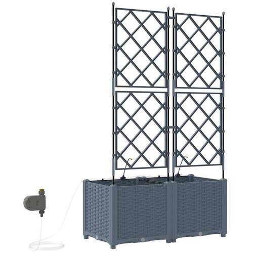  Vrtna saksija 2 pcs Svijetlo siva 80 x 40 x 142 cm Plastika Slike