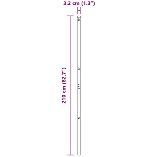  Ograde Stupovi 26 kom Siva &amp;Oslash;32 mm 210 cm Galvanizirani Čelik Slike