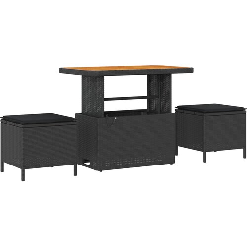 Sjedeća garnitura za vrt 9 kom. Crna poliratan 310 x 145 x 85 cm Slike
