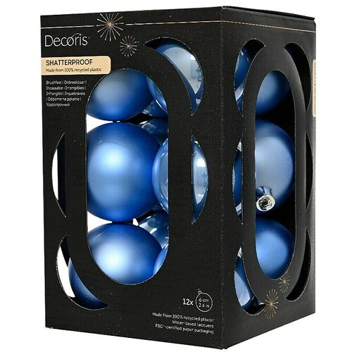 Decoris Božićne kuglice (Svijetlo plava, Plastika, Promjer: 6 cm, 12 Kom.) Cijene