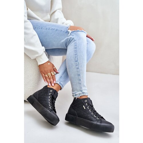 Big Star Insulated women&amp;#039;s sneakers with stitching black Slike