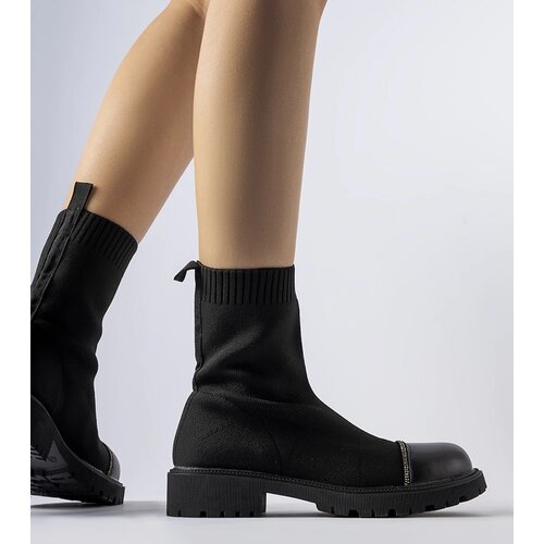 Gemre Black sock boots with rhinestones Vail Cene