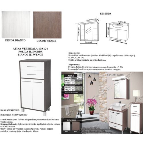 Ceramica lux Vertikala Atina 50 x 120 bianco polica Cene