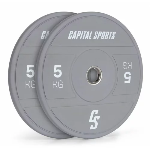 Capital Sports Nipton 2021, kolutna utež, bumper kolut, 2 × 5 kg, Ø 50,4 mm, trda guma