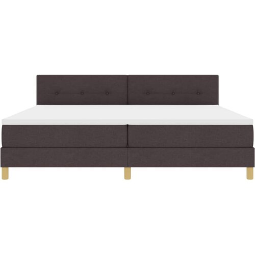  LED Box Spring Krevet Tamno smeđa 200 x 200 cm tkanina Slike