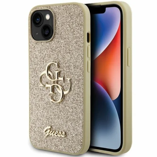  ORIGINALNA TORBICA GUESS HARDCASE GLITTER SCRIPT BIG 4G GUHCP15SHG4SGD ZA IPHONE 15 ZLATNI