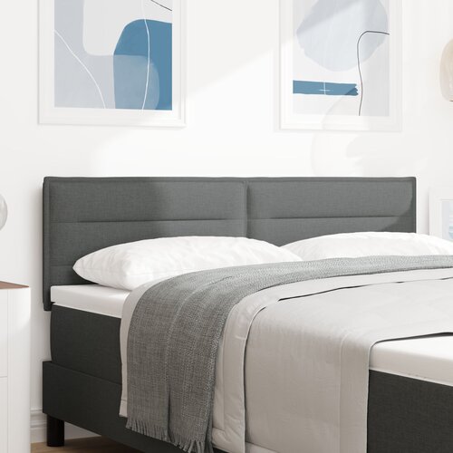 VidaXL LED vzglavnik z linijskim dizajnom temno sive barve 80 cm iz tkanine Slike