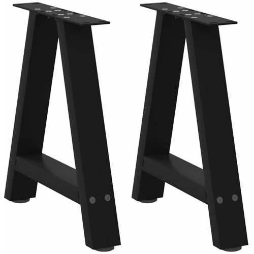 VidaXL noge kavne mizice a-oblika 2 kosa črna 38x(42-43) cm jeklo Slike