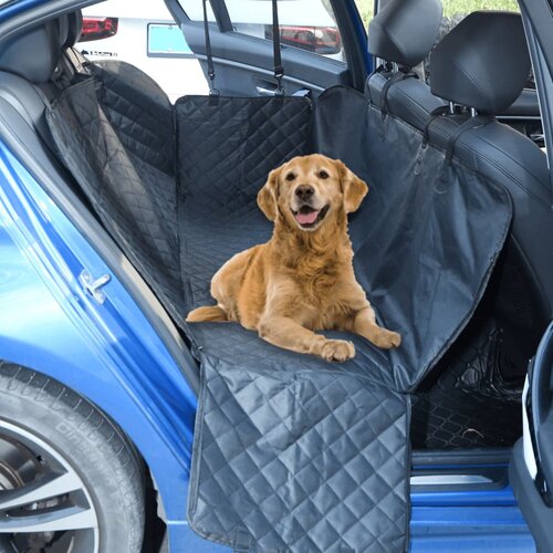 VidaXL Navlaka za automobilsko sjedalo za pse crna 137 x 46 x 50 cm Slike