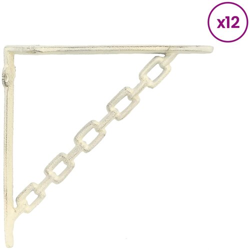 Nosači za zidne police 12 kom. Antič White 10.5 x 10.5 x 3 cm Slike