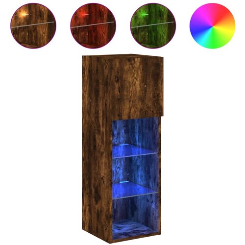 Maison Chic TV omarica - TV stojalo - Televizijska omarica z LED lučkami dimljeni hrast 30,5x30x90 cm, (21701911) Cene