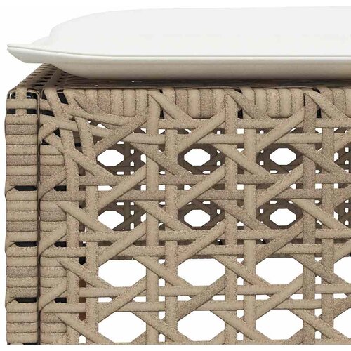  6-dijelni set vrtnih sofa s jastucima bež od poliratana 63.5 x 63.5 x 62 cm Slike