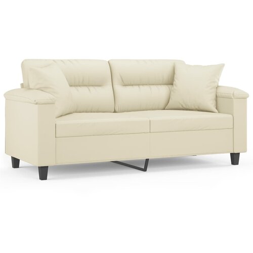 Maison Chic kavč - Sofa - Kanape dvosed z okrasnimi blazinami krem 140 cm umetno usnje, (21727602) Cene