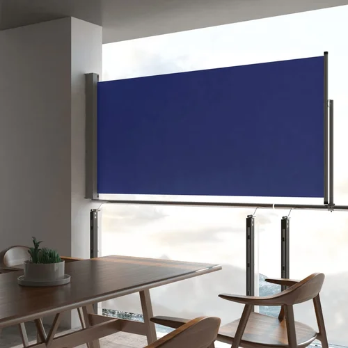 vidaXL uvlačiva bočna tenda za terasu 120 x 300 cm plava