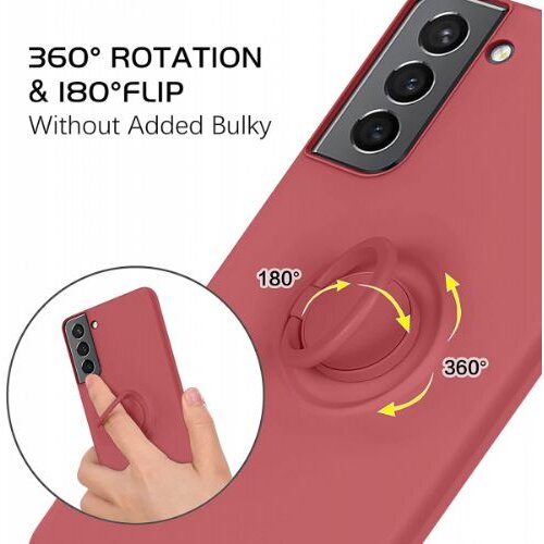 Onasi silikonski ovitek liquid ring za samsung galaxy S22 ultra 5G - roza Slike