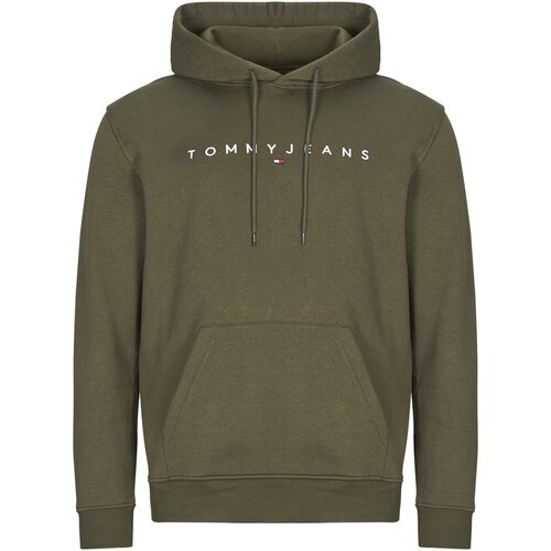 Tommy Jeans Puloverji TJM REG LINEAR LOGO HOODIE EXT Zelena Cene