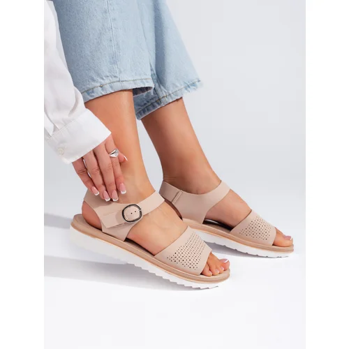 Sergio Leone Light pink platform sandals by