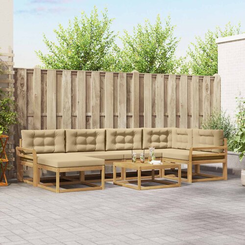  Set vanjskih sofa 7 kom. Bijela i bež Cene