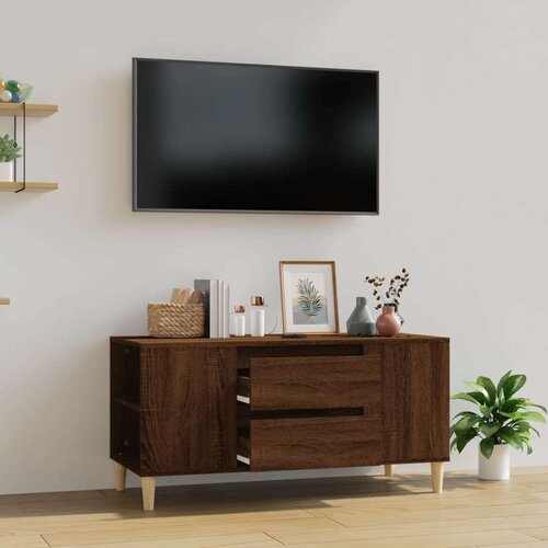 TV ormarić smeđi hrasta 102x44 5x50 cm konstruirano drvo Slike