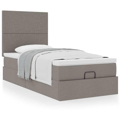 VidaXL Otomanski posteljni okvir z vzmetnico taupe 100x200 cm blago Slike