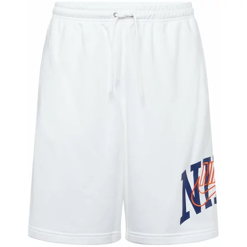 Nike Sportswear Hlače 'CLUB' tamno plava / tamno narančasta / bijela
