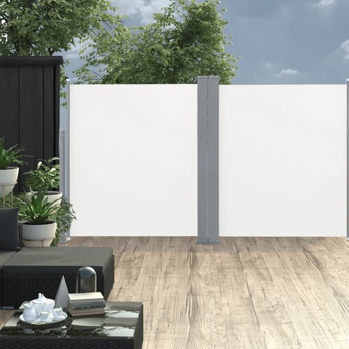 vidaXL Zložljiva dvojna stranska tenda za teraso 170x600 cm krem Cene