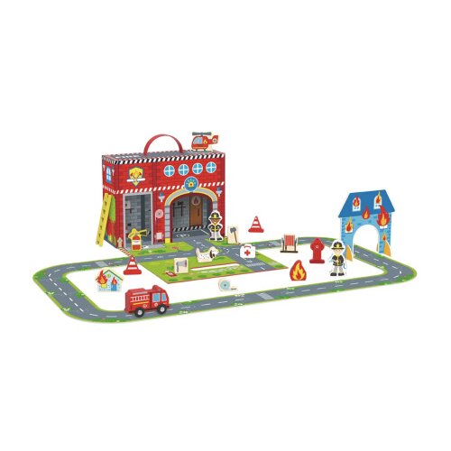 Tooky Toy Igračka vatrogasna stanica sa drvenim figuricama TJ460 Cijene