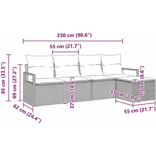  Set sofe 5 pcs Bež poliratan Slike