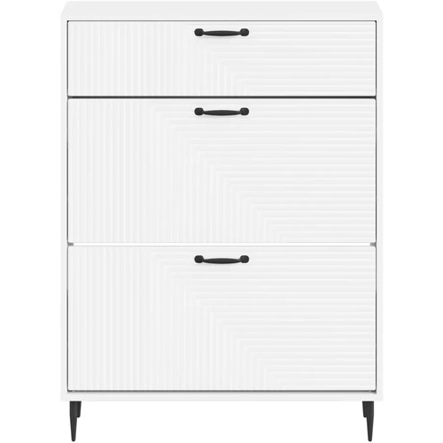  Ormar za cipele HAARLEM 78 x 24 x 103 cm Konstruirano drvo - Bijela Slike