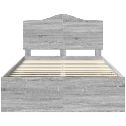  Okvir za krevet s uzglavljem Siva Sonoma 120 x 200 cm Slike