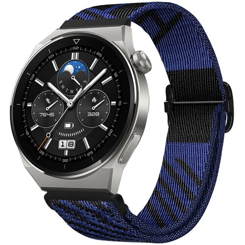 INF združljiv z huawei GT3 pro/buds nastavljiv najlonski pleten elastičen pa&scaron;ček blue+black 22 mm, (5000090629) Cene