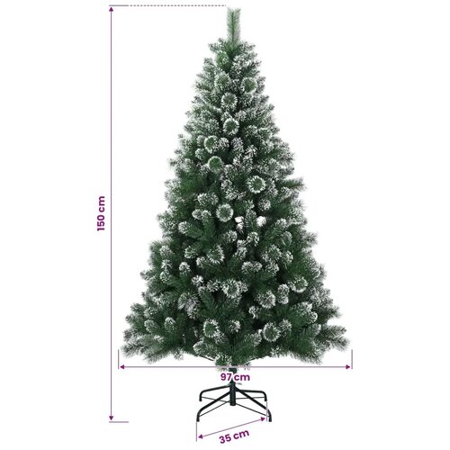  Umjetno božićno drvce 150 cm PVC i metal Zelena - 150 cm Slike