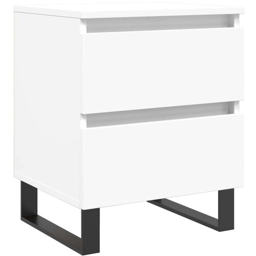 VidaXL Noćni ormarić bijeli 40 x 35 x 50 cm od konstruiranog drva Slike