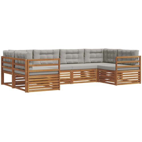  Set vanjskih sofa 6 kom. Prirodna i svijetlo siva 325 x 166,5 x 73 cm Slike