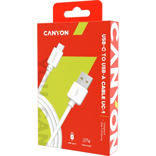Canyon Type C USB Standard cable, 1M, White Slike