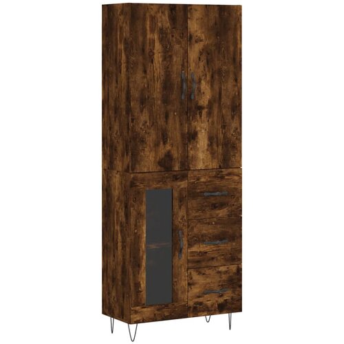 Maison Chic Visoka Komoda - Predalnik dimljen hrast 69,5x34x180 cm inženirski les, (21722541) Slike
