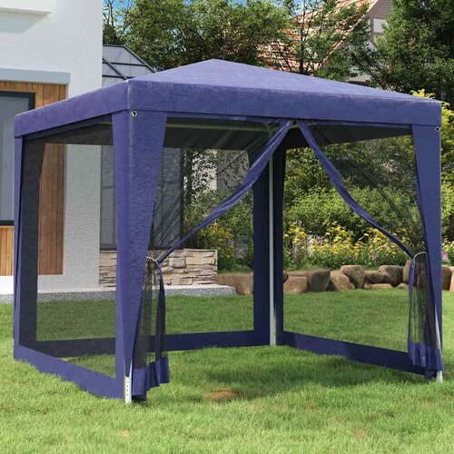 Šator za zabave s 4 mrežasta bočna zida plavi 2,5 x 2,5 m HDPE Cijene