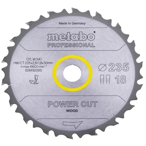 Metabo list žage Power Cut Prof 235x2.6/1.8x30 18 FZ/FA 10, 628492000