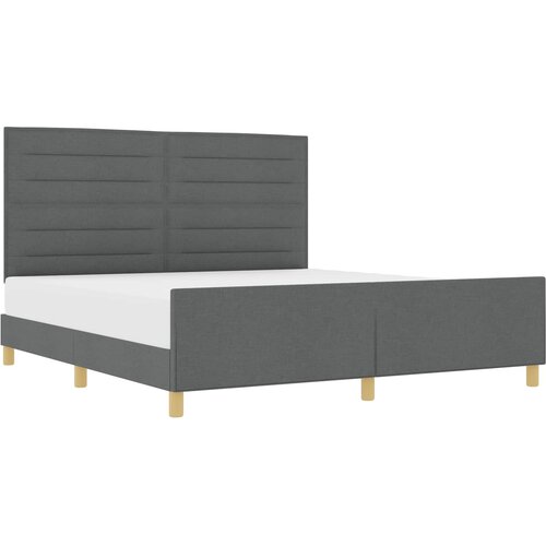  Krevetna konstrukcija Tamno siva 180 x 200 cm tkanina Slike