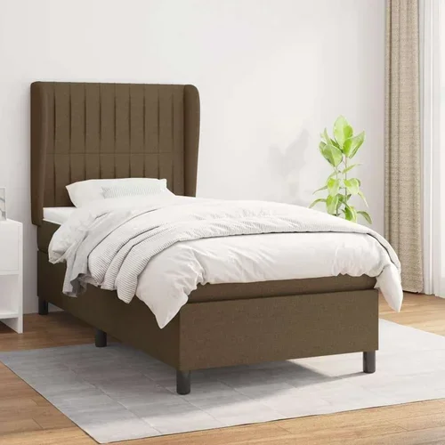  Box spring postelja z vzmetnico temno rjava 80x200 cm blago, (20898557)