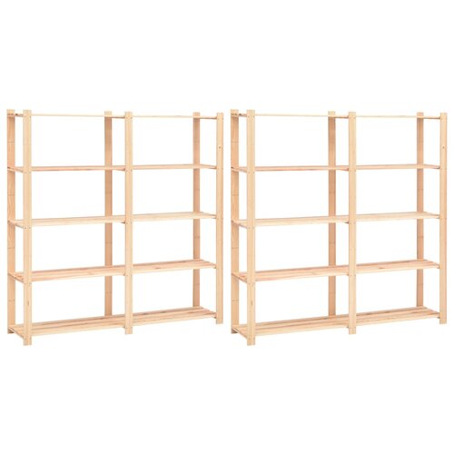 vidaXL stalci za pohranu 5 razina 2 kom 170x38x170 cm borovina 500 kg Cijene
