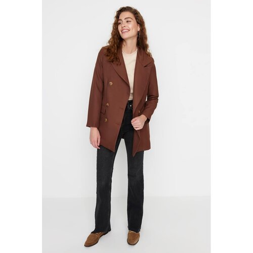 Trendyol Brown Oversize Jacket Slike