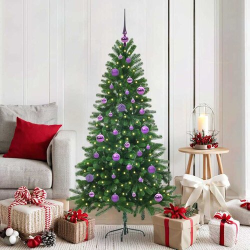 vidaXL Božično drevo med 150 LED z stojalom Zelena 150 cm PE Cene