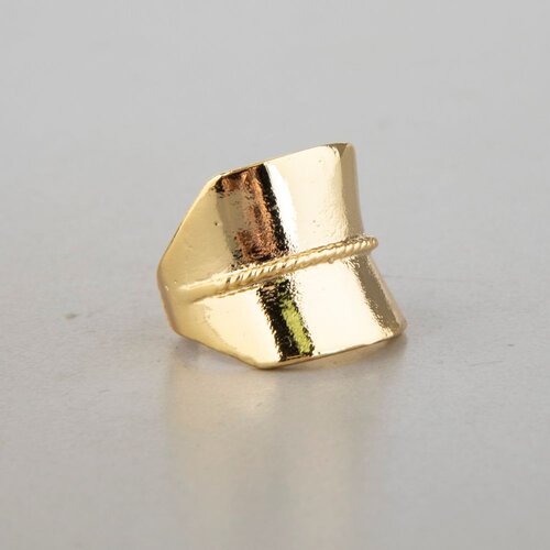  &amp;Scaron;iroki glatki prsten valovite plohe, pozlata 14 k Slike