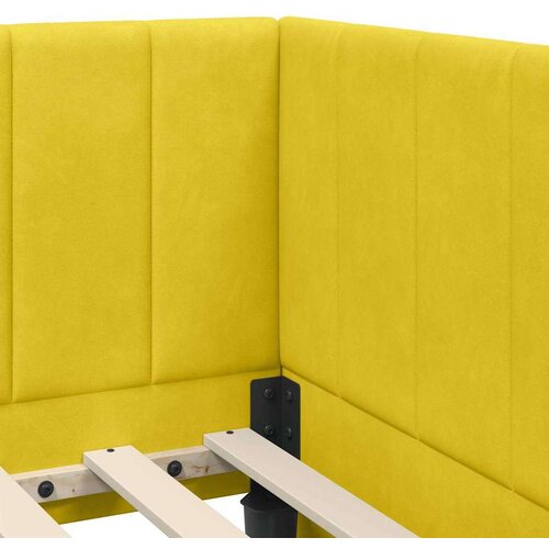 VidaXL kutni okvir kreveta s madracem žuta 80 x 200 cm bar&amp;scaron;un Slike